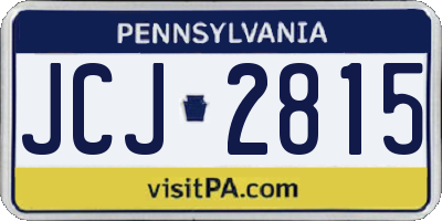 PA license plate JCJ2815