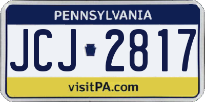 PA license plate JCJ2817