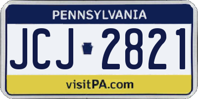 PA license plate JCJ2821