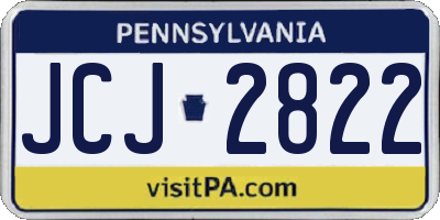 PA license plate JCJ2822