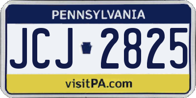 PA license plate JCJ2825