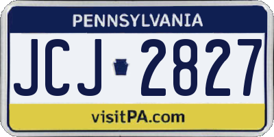 PA license plate JCJ2827
