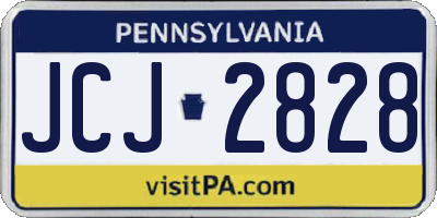 PA license plate JCJ2828