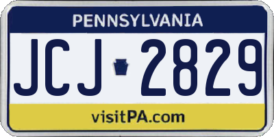 PA license plate JCJ2829