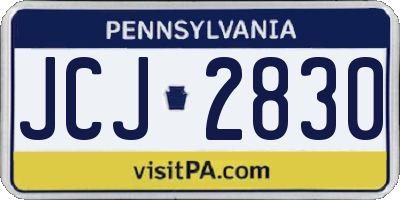 PA license plate JCJ2830