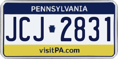 PA license plate JCJ2831