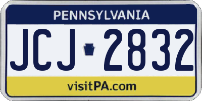 PA license plate JCJ2832