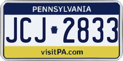 PA license plate JCJ2833