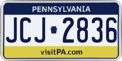 PA license plate JCJ2836