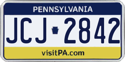 PA license plate JCJ2842