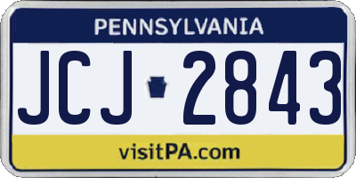 PA license plate JCJ2843