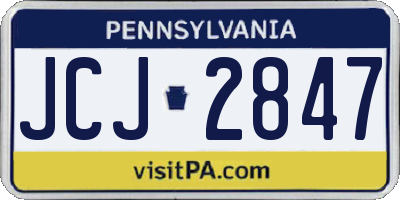 PA license plate JCJ2847