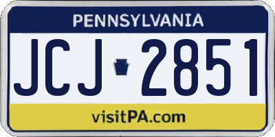 PA license plate JCJ2851