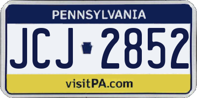 PA license plate JCJ2852