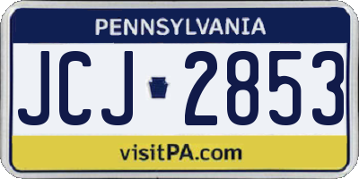 PA license plate JCJ2853