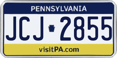 PA license plate JCJ2855