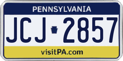 PA license plate JCJ2857