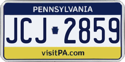 PA license plate JCJ2859
