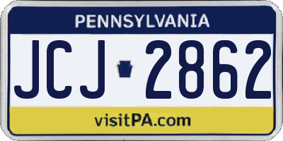 PA license plate JCJ2862