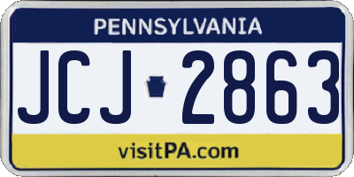 PA license plate JCJ2863