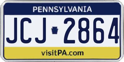 PA license plate JCJ2864