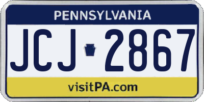 PA license plate JCJ2867