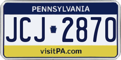 PA license plate JCJ2870