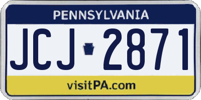 PA license plate JCJ2871