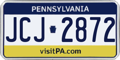 PA license plate JCJ2872
