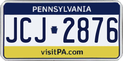 PA license plate JCJ2876