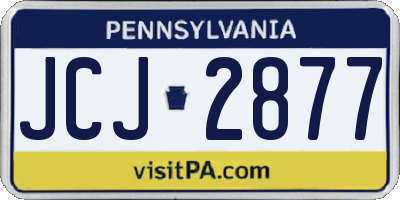 PA license plate JCJ2877