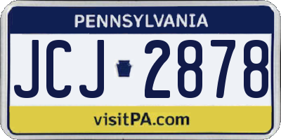 PA license plate JCJ2878
