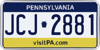 PA license plate JCJ2881