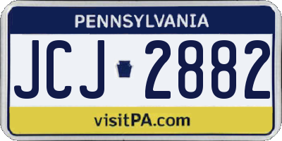 PA license plate JCJ2882