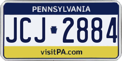 PA license plate JCJ2884