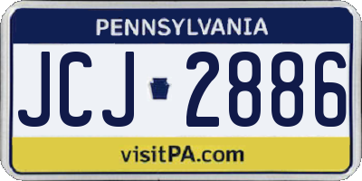 PA license plate JCJ2886