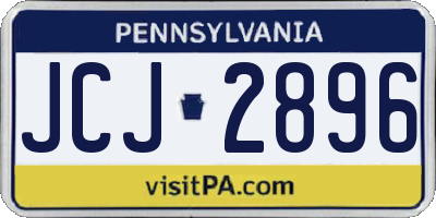 PA license plate JCJ2896