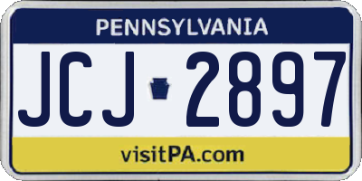 PA license plate JCJ2897