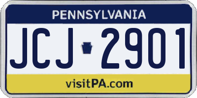 PA license plate JCJ2901