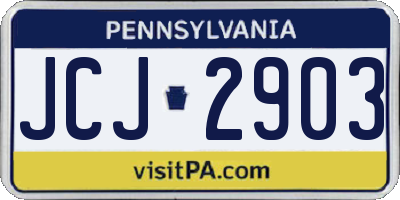 PA license plate JCJ2903