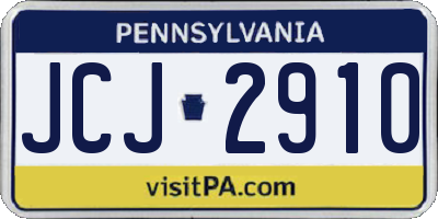 PA license plate JCJ2910
