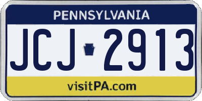 PA license plate JCJ2913