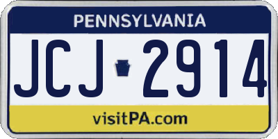 PA license plate JCJ2914