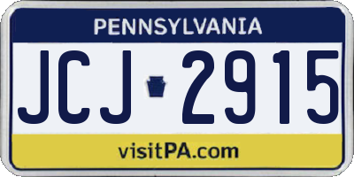 PA license plate JCJ2915