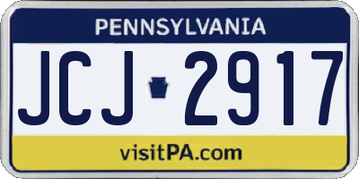 PA license plate JCJ2917