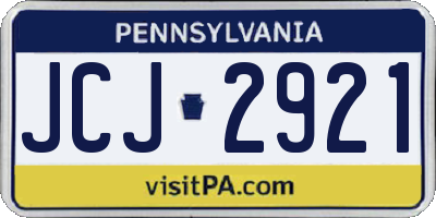 PA license plate JCJ2921
