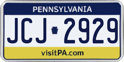 PA license plate JCJ2929