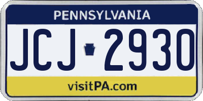 PA license plate JCJ2930