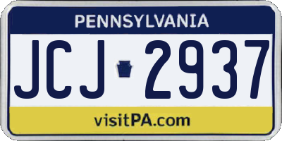 PA license plate JCJ2937
