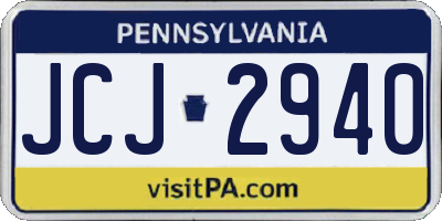 PA license plate JCJ2940